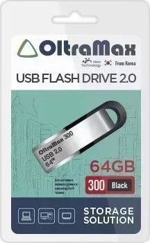 Флеш-накопитель OLTRAMAX OM-64GB-300-Black USB флэш-накопитель