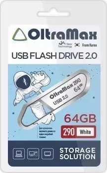 Флеш-накопитель OLTRAMAX OM-64GB-290-White USB флэш-накопитель
