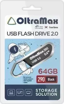 Флеш-накопитель OLTRAMAX OM-64GB-290-Black USB флэш-накопитель