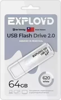 Флеш-накопитель EXPLOYD EX-64GB-620-White USB флэш-накопитель