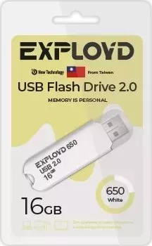 Флеш-накопитель EXPLOYD EX-16GB-650-White USB флэш-накопитель
