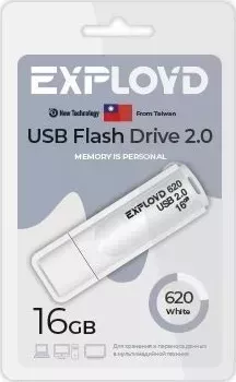 Флеш-накопитель EXPLOYD EX-16GB-620-White USB флэш-накопитель