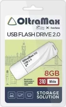 Флеш-накопитель OLTRAMAX OM-8GB-310-White USB флэш-накопитель