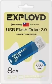 Флеш-накопитель EXPLOYD EX-8GB-650-Blue USB флэш-накопитель