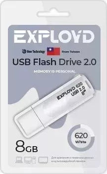 Флеш-накопитель EXPLOYD EX-8GB-620-White USB флэш-накопитель