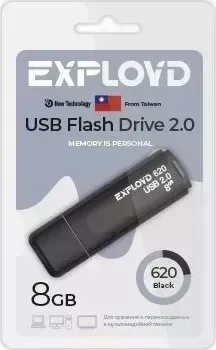 Флеш-накопитель EXPLOYD EX-8GB-620-Black USB флэш-накопитель