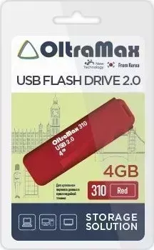 Флеш-накопитель OLTRAMAX OM-4GB-310-Red USB флэш-накопитель
