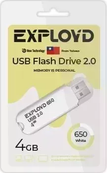 Флеш-накопитель EXPLOYD EX-4GB-650-White USB флэш-накопитель