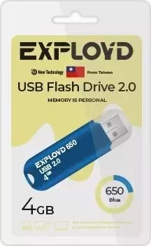 Флеш-накопитель EXPLOYD EX-4GB-650-Blue USB флэш-накопитель