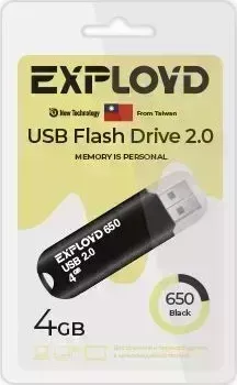 Флеш-накопитель EXPLOYD EX-4GB-650-Black USB флэш-накопитель