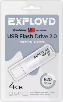 Флеш-накопитель EXPLOYD EX-4GB-620-White USB флэш-накопитель