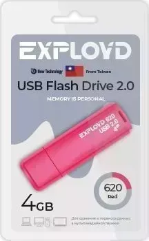 Флеш-накопитель EXPLOYD EX-4GB-620-Red USB флэш-накопитель