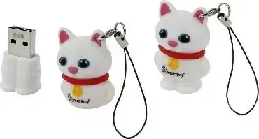 Флеш-накопитель SMARTBUY (SB16GBCATW) 16GB WILD SERIES Котенок Белый