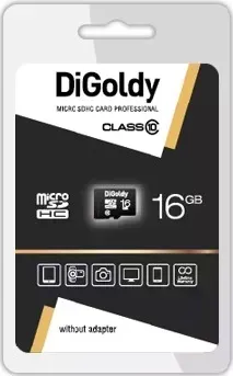 Карта памяти DIGOLDY 16GB microSDHC Class10 без адаптера SD