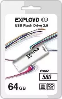 Флеш-накопитель EXPLOYD 64GB-580-белый USB флэш-накопитель