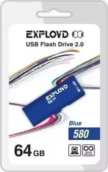 Флеш-накопитель EXPLOYD 64GB-580-синий USB флэш-накопитель