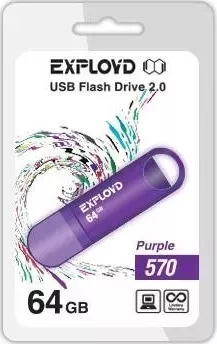 Флеш-накопитель EXPLOYD 64GB-570-пурпурный USB флэш-накопитель