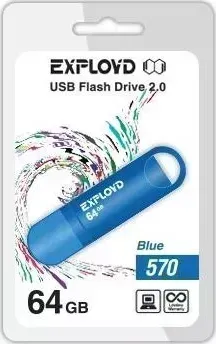 Флеш-накопитель EXPLOYD 64GB-570-синий USB флэш-накопитель