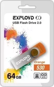 Флеш-накопитель EXPLOYD 64GB 530 оранжевый USB флэш-накопитель