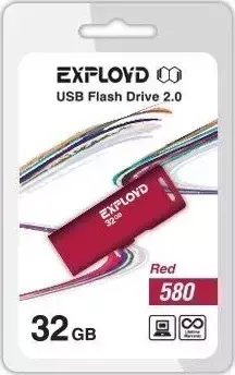 Флеш-накопитель EXPLOYD 32GB-580-красный USB флэш-накопитель
