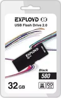 Флеш-накопитель EXPLOYD 32GB-580-черный USB флэш-накопитель
