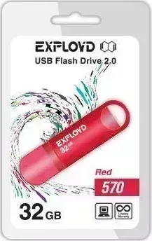 Флеш-накопитель EXPLOYD 32GB-570-красный USB флэш-накопитель