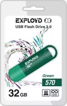 Флеш-накопитель EXPLOYD 32GB-570-зеленый USB флэш-накопитель