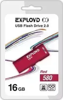 Флеш-накопитель EXPLOYD 16GB-580-красный USB флэш-накопитель