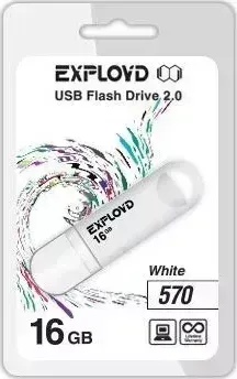 Флеш-накопитель EXPLOYD 16GB-570-белый USB флэш-накопитель