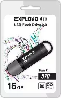 Флеш-накопитель EXPLOYD 16GB-570-черный USB флэш-накопитель