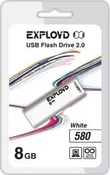 Флеш-накопитель EXPLOYD 8GB-580-белый USB флэш-накопитель