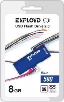 Флеш-накопитель EXPLOYD 8GB-580-синий USB флэш-накопитель