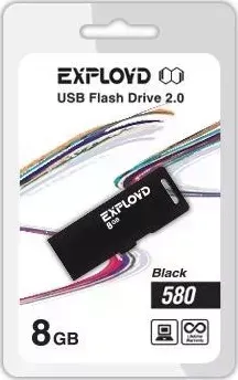 Флеш-накопитель EXPLOYD 8GB-580-черный USB флэш-накопитель