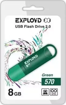 Флеш-накопитель EXPLOYD 8GB-570-зеленый USB флэш-накопитель
