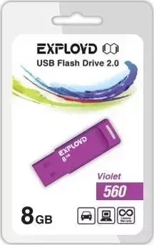 Флеш-накопитель EXPLOYD 8GB-560-фиолетовый USB флэш-накопитель