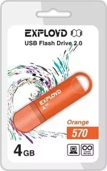 Флеш-накопитель EXPLOYD 4GB-570-оранжевый USB флэш-накопитель