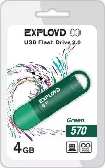 Флеш-накопитель EXPLOYD 4GB-570-зеленый USB флэш-накопитель