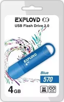Флеш-накопитель EXPLOYD 4GB-570-синий USB флэш-накопитель