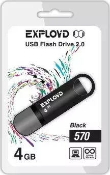 Флеш-накопитель EXPLOYD 4GB-570 черный USB флэш-накопитель