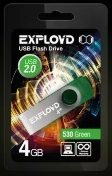 Флеш-накопитель EXPLOYD 4GB 530 зеленый USB флэш-накопитель