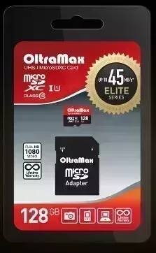 Карта памяти OLTRAMAX OM128GCSDXC10UHS-1-ElU1