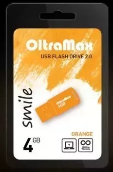 Флеш-накопитель OLTRAMAX 4GB Smile 2.0 оранжевый USB флэш-накопитель USB