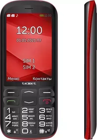 Мобильный телефон TEXET TM-B409 черный-красный