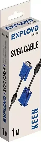 Кабель EXPLOYD EX-K-1180 / /SVGA-SVGA/круглый/чёрный/1М/