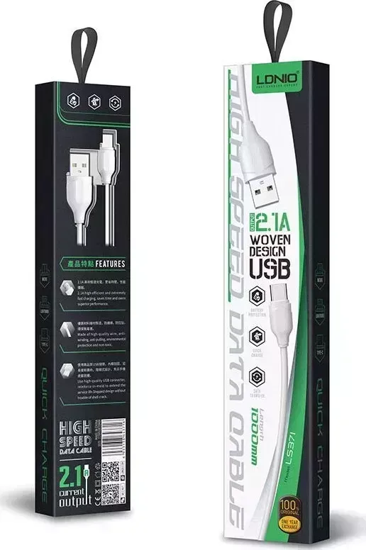 Кабель LDNIO ( LD_B4497) LS371 - 1m, белый кабель ( -