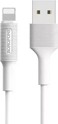 Кабель BOROFONE BX1 USB-Lightning 8 Pin 2.4A 1M - белый