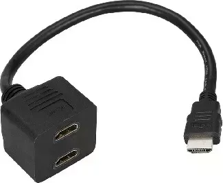 Переходник REXANT (17-6832) штекер HDMI - 2 гнезда HDMI, провод черный