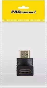 Переходник PROCONNECT (17-6805-7) ПЕРЕХОДНИК HDMI (ГНЕЗДО HDMI - ШТЕКЕР HDMI), УГЛОВОЙ, (1ШТ.) (ПАКЕТ)