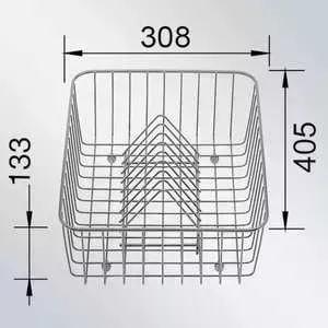 Корзина Blanco для посуды с держателями нерж сталь 405 х 308 х 136 мм (507829) с х х