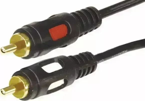 Кабель REXANT (17-0146) ШНУР 2 RCA - 2 RCA, ДЛИНА 5 МЕТРОВ, ЧЕРНЫЙ (GOLD)